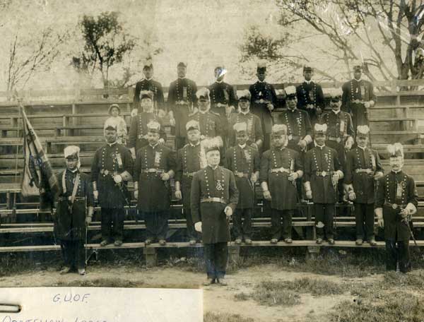Members of the OddFellow Lodge Circa 1920 at Wigle Park