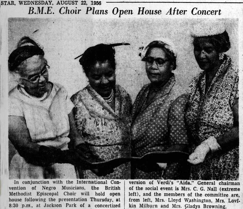 BME Choir Plans Event August 22, 1956