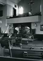 Interior of First Baptist Church at 710 Mercer St. features pews and pulpit from 1915  Photo Courtesy of the Windsor Star 15/04/1972