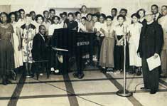 G.T. Adoramus Choir of Detroit and Tanner A.M.E. on their first trip to the CBC Radio Studio, May 26, 1950- photo courtesy of George Thomas