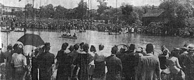 Crowds flock to river to view baptism ceremonies  photo courtesy of The North American Black Historical Museum