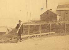 Non-uniformed letter carrier on the riverfront in 1886  Photo Courtesy of Windsors Community Museum P5205