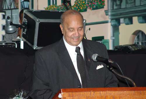 Lyle Browning makes his acceptance speech at the annual Black Community Leadership Award Banquet  Photo Courtesy of Jim Allen