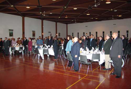 Lyle Browning receives a well deserved standing ovation at the 2005 Black Community Leadership Award Banquet  Photo courtesy of Jim Allen 