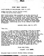 Letter from Mrs. Harriet Beecher Stowe, courtesy of the McCurdy Collection, The Archives of Ontario