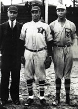 Players on rival teams William Bush (left) and Flat Chase (right) 