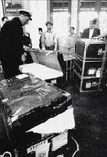Inspecting the immigrants possessions at Pier21 Courtesy of Pier21