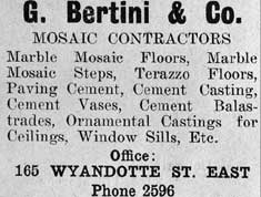 1914 City Directory ad for Graziano Bertini and Co. 