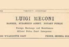 1925-26 City Directory - Luigi Meconi Advertisement