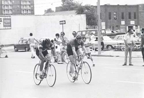 P10752 - The Erie Street bicycle race organizers organized a race in downtown Windsor, circa 1971. Courtesy of Aldo Sfalcin