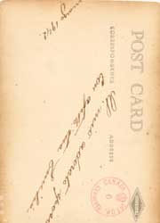 Back of postcard sent in 1942 by Emilia Meconi to Luigi Meconi while he was interned during the Second World War