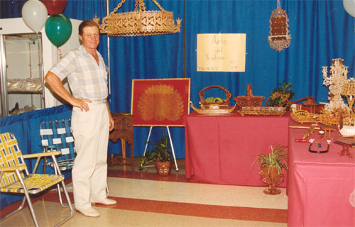 P10360 - Giuseppe Schincariol with his fret work at Expo Italia at Cleary, 1988. Courtesy of Giuseppe and Silvana Schincariol.